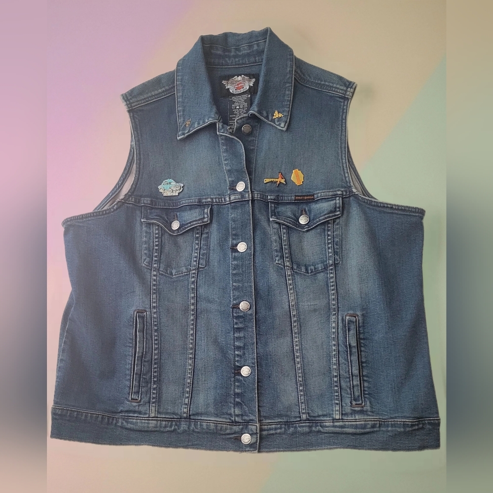 Harley-Davidson Blue Denim Cutoff Vest